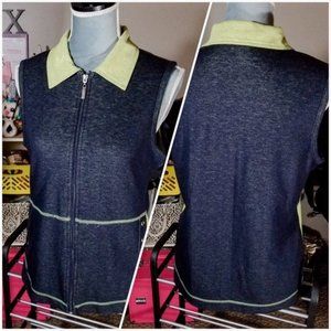 Cafe au Lait Sleeveless Zip-Up Denim-Colored Top